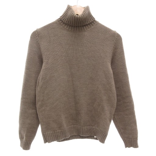 【中古】ザノーネ ZANONE ニット セーター 46 長袖 タートルネック イタリア製 ウール グレージュ /AE メンズ