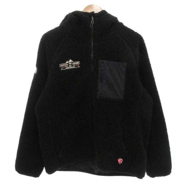 【中古】デサント DESCENTE swiss ski 40周年 ボアフリース ジャケット パーカー ジップアップ M ブラック
