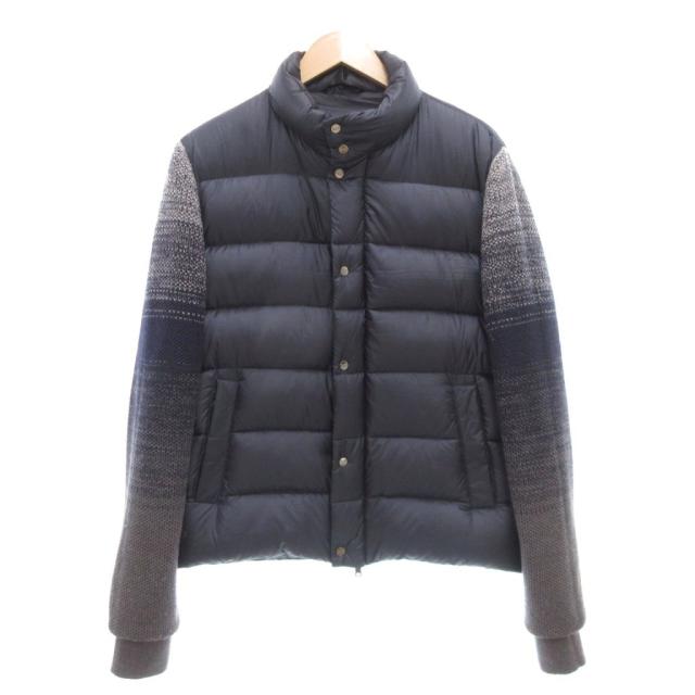 【中古】ヘルノ HERNO Resort ナイロンウルトラライト ミドルゲージニットハイブリッドダウンブルゾン