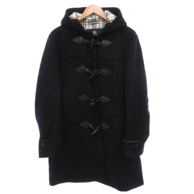 【中古】バーバリーブラックレーベル BURBERRY BLACK LABEL ダッフルコート ロング LL 中綿 裏キルティング