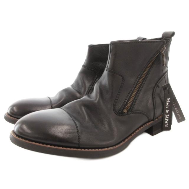 【中古】未使用品 ヒロミチナカノ hiromichi nakano タグ付き ショートブーツ 26.5cm ストレートチップ