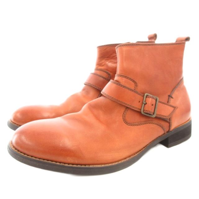 【中古】ヒロミチナカノ hiromichi nakano エンジニアブーツ ショート サイドジップ 27cm バックル プレーントゥ