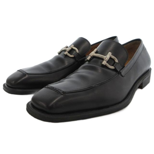 【中古】サルヴァトーレフェラガモ Salvatore Ferragamo ガンチーニ ビットローファー レザー スクエアトゥ 8.5