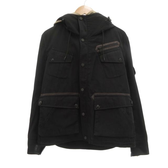 【中古】ワイスリー Y-3 マウンテンパーカー ミリタリージャケット ジップアップ フード裏チェック S 黒 /UO メンズ