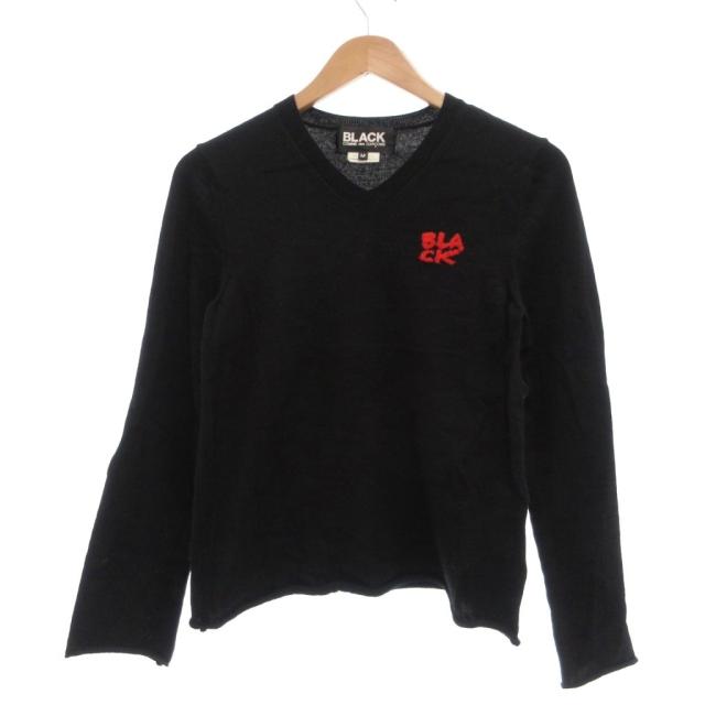 【中古】コムデギャルソンブラック COMME des GARCONS BLACK AD2010 ニット セーター Vネック ウール M 黒 ブラック