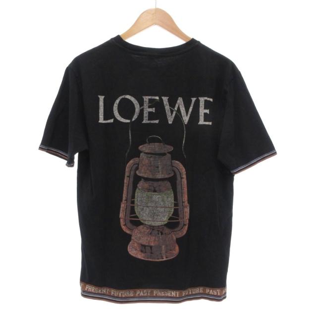 【中古】ロエベ LOEWE 18AW Tシャツ 半袖 ランタングラフィック バックプリント M ブラック /UO ☆AA★ メンズ