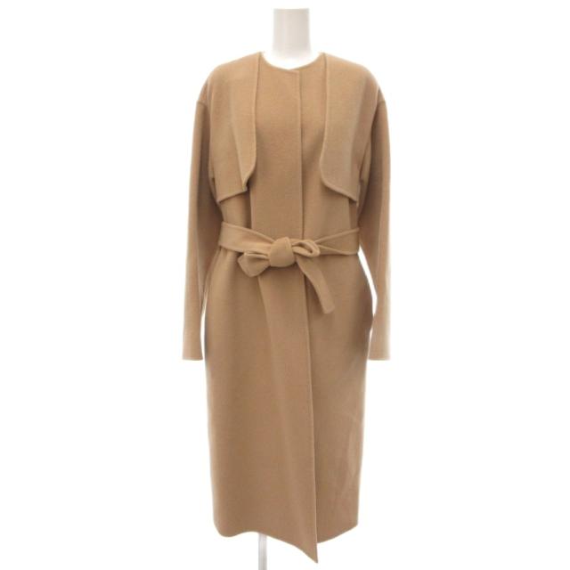 【中古】セオリーリュクス theory luxe 18AW Notion Henri ダブルフェイスコート ウール ベルト付き ノーカラー 38