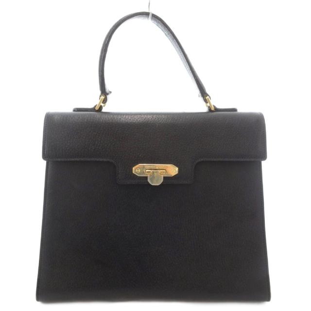 【中古】ヴァレンティノ ガラヴァーニ VALENTINO GARAVANI ハンドバッグ 本革 レザー ゴールド金具 黒 ブラック /UO