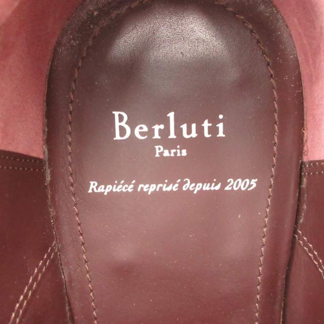 【中古】ベルルッティ 良品 ラピエセ・ルプリゼ スクリット レザー オックスフォードシューズ 茶系 ブラウン系 9_6