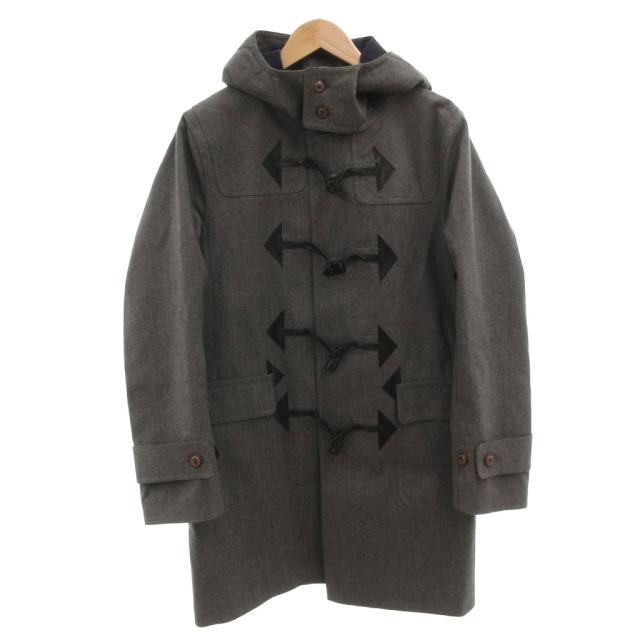 【中古】マッキントッシュ 104 Fox brothers ゴム引き ダッフルコート トグルボタン ひざ丈 ウール 38 グレー