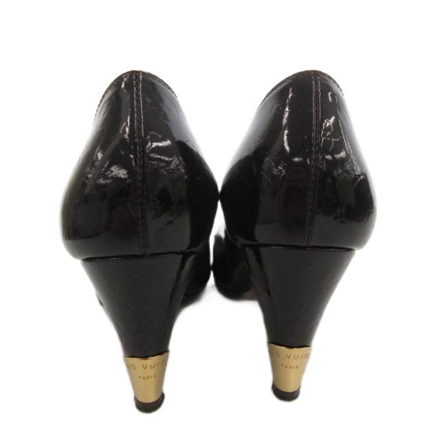 【中古】ルイヴィトン LOUIS VUITTON モノグラム ヴェルニ パンプス ハイヒール オープントゥ 34 アマラント MA0079_4