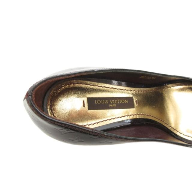 【中古】ルイヴィトン LOUIS VUITTON モノグラム ヴェルニ パンプス ハイヒール オープントゥ 34 アマラント MA0079_6