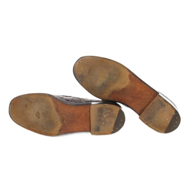 【中古】ジェイエムウエストン J.M.WESTON 旧ロゴ タッセル ローファー クロコダイル革 レザー 6.5 ブラウン_4