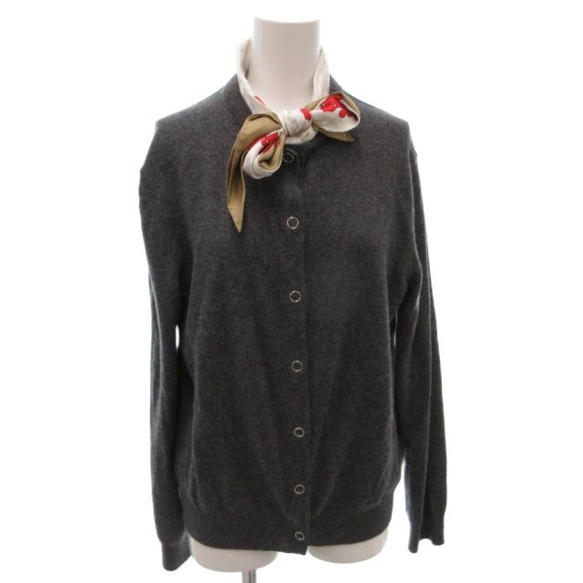 【中古】バーバリー ロンドン BURBERRY LONDON ニットカーディガン カシミヤ シルクスカーフ グレー /FF レディース