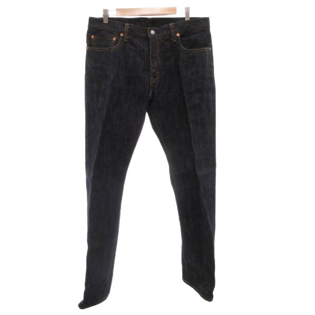 【中古】児島ジーンズ 25周年限定 25oz セルビッチ ストレート デニムパンツ ジーンズ ワイド 38 紺 ネイビー /FF