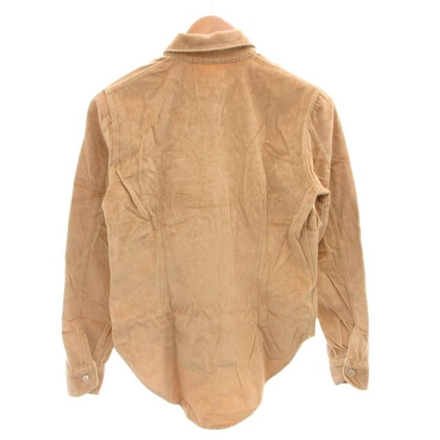 【中古】ヘルムートラング HELMUT LANG 本人期 90s ヴィンテージ シャツ 長袖 ベロア GTRタグ コットン S ベージュ_1