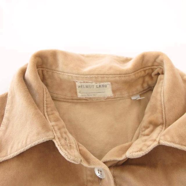 【中古】ヘルムートラング HELMUT LANG 本人期 90s ヴィンテージ シャツ 長袖 ベロア GTRタグ コットン S ベージュ_4