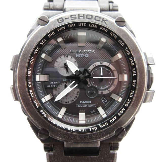 【中古】カシオジーショック CASIO G-SHOCK 腕時計 ソーラー 電波 メタル エイジド加工 MTG-S1000V-1AJF 黒 ブラック