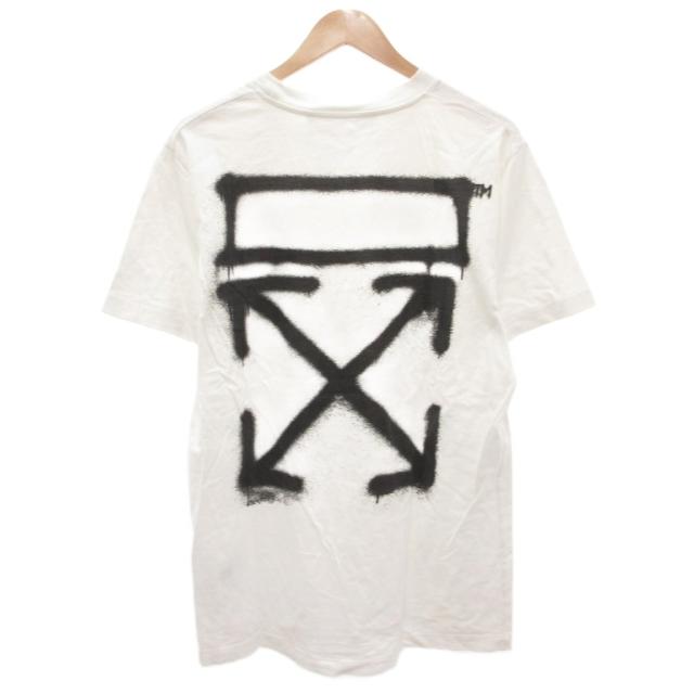 【中古】オフホワイト OFF WHITE 21SS SPRAY MARKER S/S SLIM TEE Tシャツ 半袖 ロゴ L 白 ホワイト