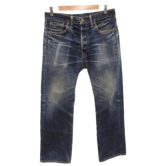 【中古】ダブルアールエル STRAIGHT LEG SELVEDGE JEAN デニムパンツ ジーンズ セルビッチ 30/30 インディゴ