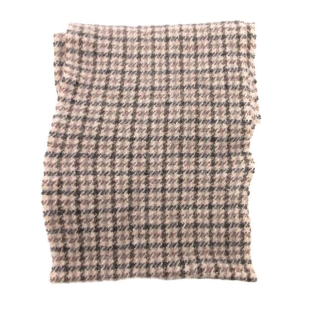 【中古】アミ アレクサンドル マテュッシ マフラー スカーフ ウール チェック フリンジ グレー ベージュ ブラック_2