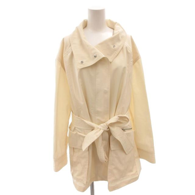 【中古】未使用品 オル ORR タグ付き 24AW スタンドカラーコート オーバーサイズ ウエストベルト S ひざ丈 白
