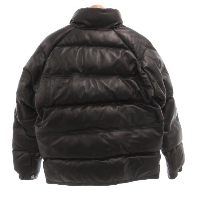 【中古】MYIN.homme LEATHER DOWN JACKET レザーダウンジャケット ブルゾン シープスキン L 黒 ブラック /FF メンズ_1