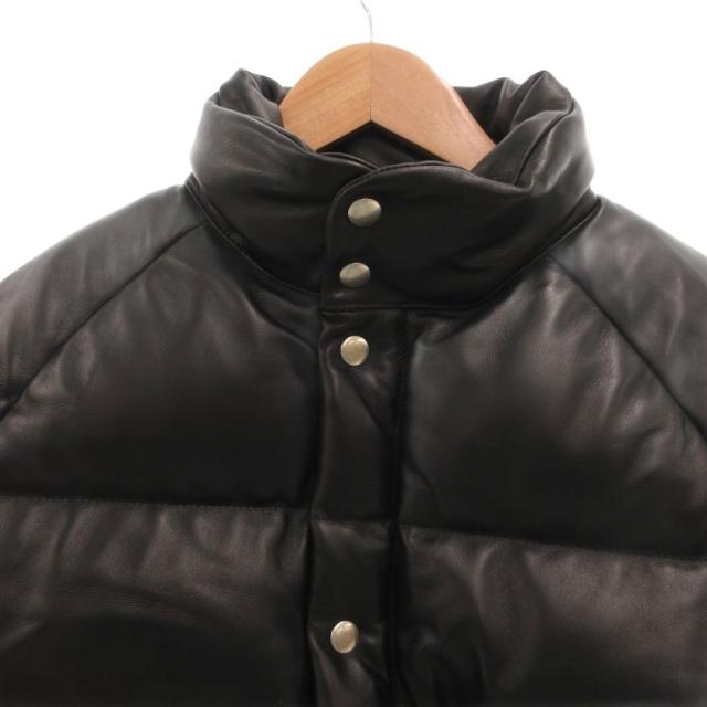 【中古】MYIN.homme LEATHER DOWN JACKET レザーダウンジャケット ブルゾン シープスキン L 黒 ブラック /FF メンズ_2