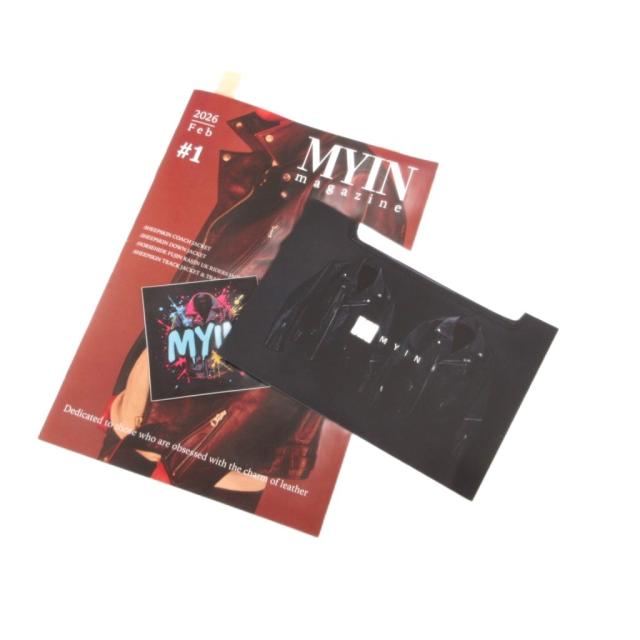 【中古】MYIN.homme LEATHER DOWN JACKET レザーダウンジャケット ブルゾン シープスキン L 黒 ブラック /FF メンズ_7