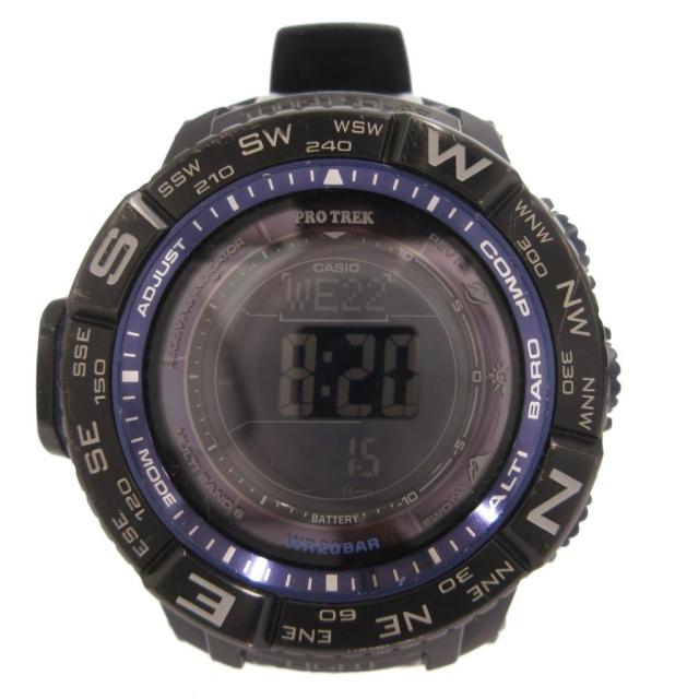 【中古】カシオ CASIO PRO TREK MULTI FIELD LINE 腕時計 デジタル 電波ソーラー 黒 ブラック PRW-3500Y-1JF
