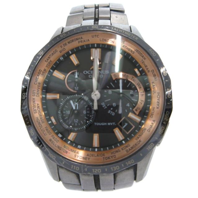 【中古】カシオ CASIO オシアナス マンタ 腕時計 ウォッチ 電波ソーラー アナログ シルバーカラー OCW-S1400B-1AJF