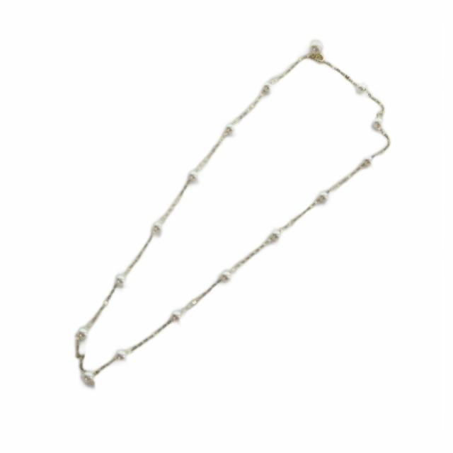 【中古】ノーブランド ネックレス アクセサリー パール 真珠 約6mm 750 K18 ゴールド色 /MQ レディース