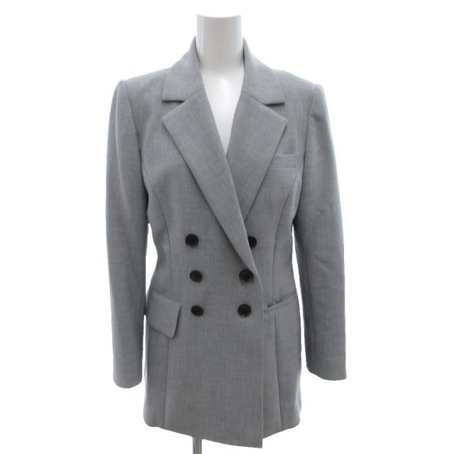 【中古】フォクシーニューヨーク FOXEY NEW YORK COLLECTION テーラードジャケット ブレザー ダブル 38 グレー
