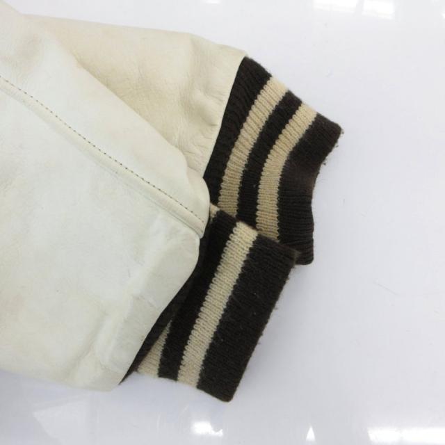 【中古】ステューシー25th anniversary TRIBE 4 varsity jacket スタジャン ジャケット ブルゾン レザー切替 XL 茶_3