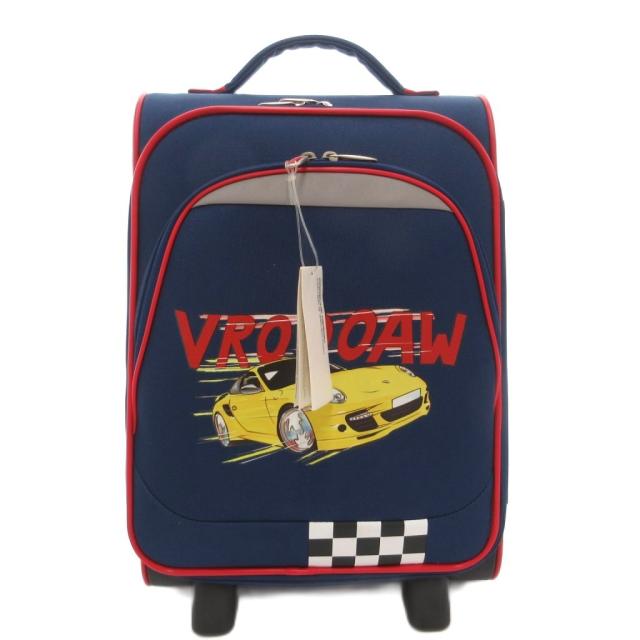 【中古】ポルシェデザイン PORSCHE DESIGN キャリーバッグ 旅行鞄 トラベル イラスト プリント 紺 ネイビー