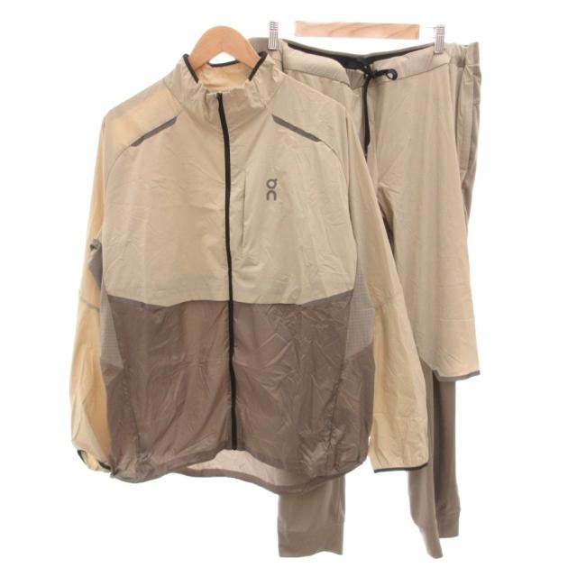 【中古】オン Weather Jacket Pants セットアップ ジャージ ジャケット パンツ ロゴ プリント イージー XL ベージュ