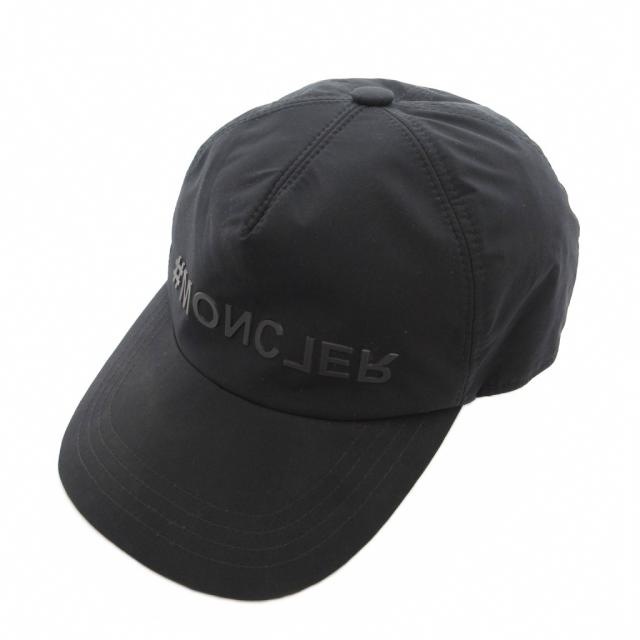 【中古】モンクレール MONCLER GRENOBLE DAY-NAMIC ベースボール キャップ 帽子 リバースロゴ 黒 ブラック