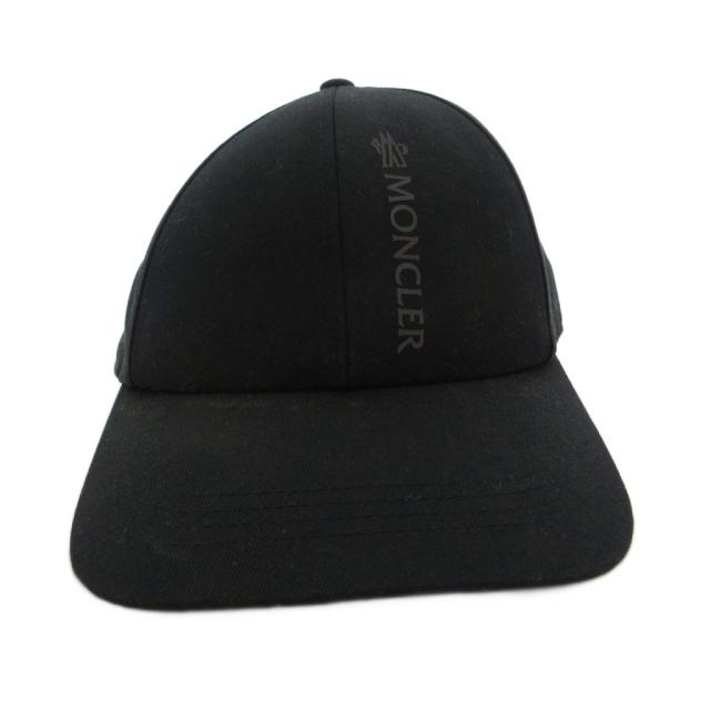 【中古】モンクレール MONCLER ベースボール キャップ 帽子 ロゴ プリント 黒 ブラック /FF メンズ_1