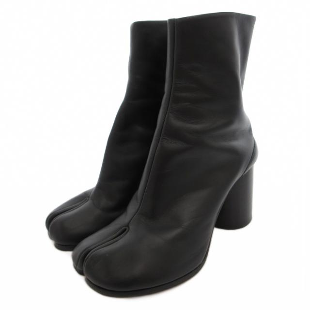 【中古】メゾンマルジェラ 22 Maison Margiela 22 足袋ブーツ 遊撃手 チャンキーヒール なめし革 36 黒 黒いこと