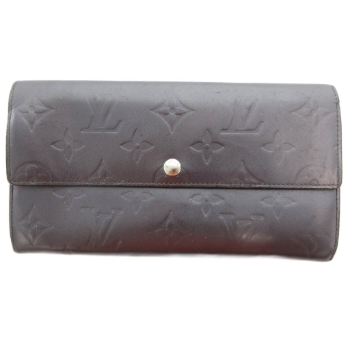 【中古】ルイヴィトン LOUIS VUITTON M65175 モノグラムマット ポルトモネクレディ 長財布 二つ折り グレー