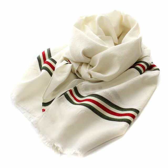 中古】グッチ GUCCI ストール マフラー フリンジ GG柄 総柄 シェリー