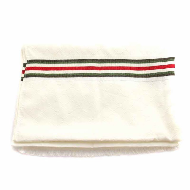 中古】グッチ GUCCI ストール マフラー フリンジ GG柄 総柄 シェリー