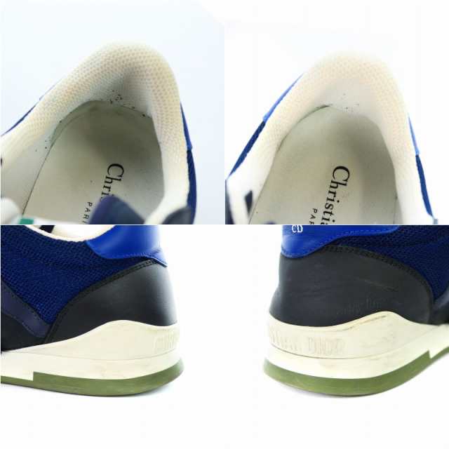 【中古】Christian Dior 20SS スニーカー ローカット カモフラージュ ファブリック レザー 36 23cm 紺 ネイビー