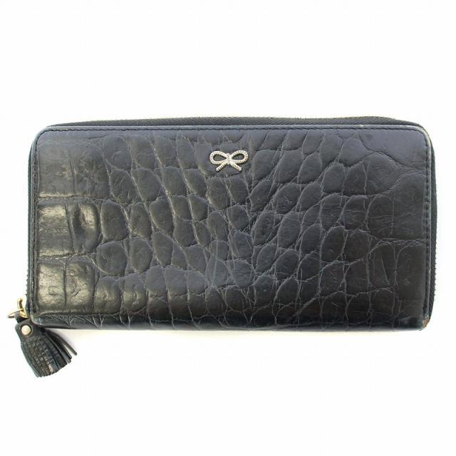 Anya Hindmarch(アニヤハインドマーチ) 長財布 スマイリーウィンク 黒