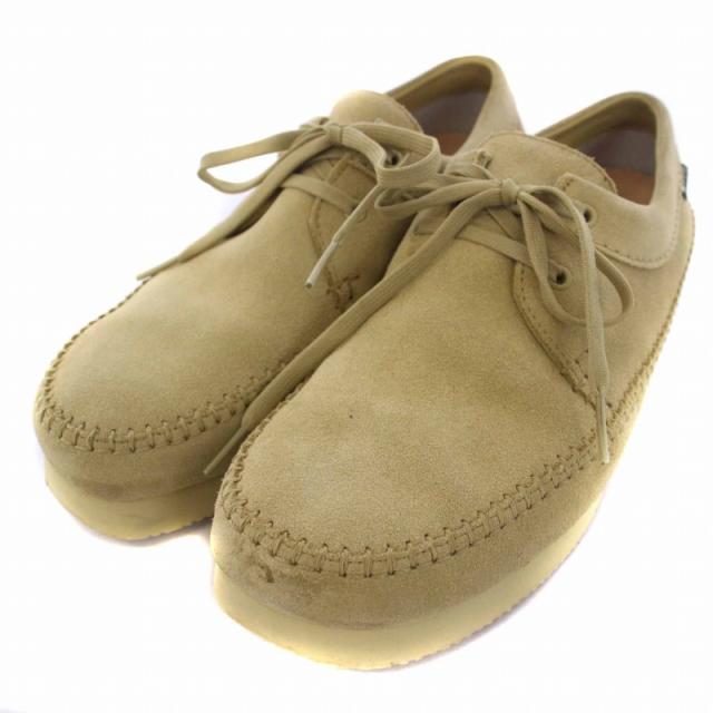 【中古】クラークス clarks WEAVER GTX モカシンシューズ ブランケットステッチ スエード 25.5cm ベージュ メンズの通販は