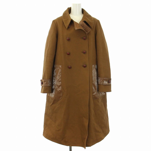 【中古】グランドモーリン GRAND MORIN ロングコート 切替 イタリア製 アウター 40 XS 茶 ブラウン /TK レディースの通販は 5,278円