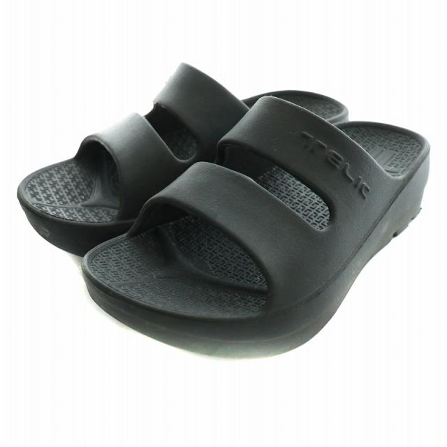【中古】テリック TELIC ダブルストラップ W-STRAP シャワーサンダル 厚底 S 23.0cm~23.5cm 黒 ブラック /NW13の通販は