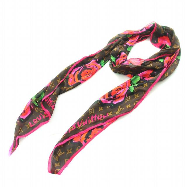 ルイヴィトン スカーフ エシャルプ・シルクモノグラムローズ M72371