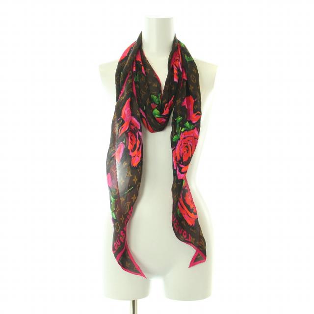 ルイヴィトン スカーフ エシャルプ・シルクモノグラムローズ M72371