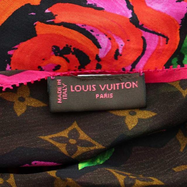 ルイヴィトン スカーフ エシャルプ・シルクモノグラムローズ M72371